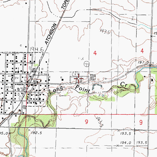 Topographic Map of Long Point Cemetery, IL