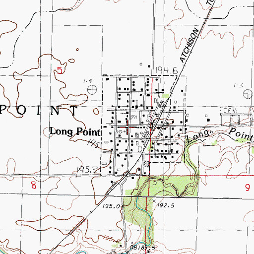 Topographic Map of Long Point Post Office, IL