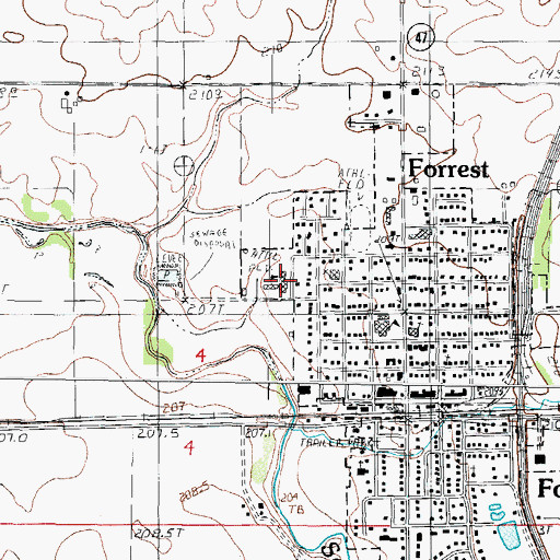 Topographic Map of Meadowbrook Elementary School, IL