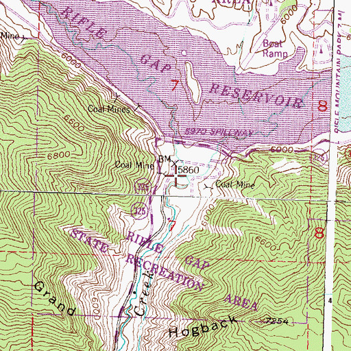 Topographic Map of East Rifle Creek, CO