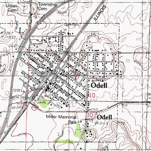 Topographic Map of Odell Grade School, IL