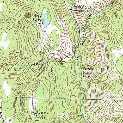 Topographic Map of Salt Creek, CO