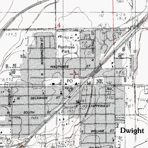 Topographic Map of Pioneer Gothic Church, IL