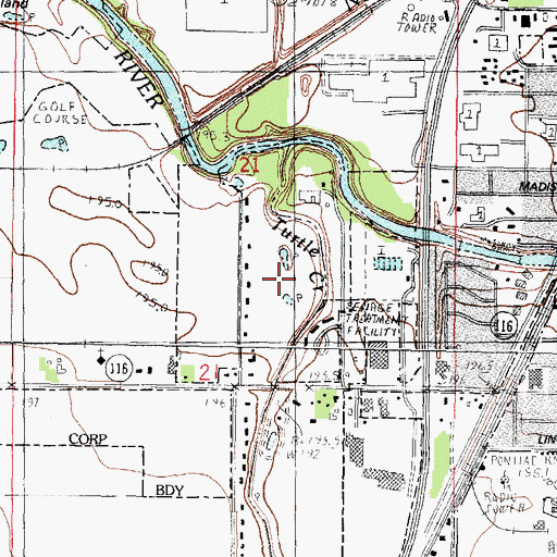 Topographic Map of Pontiac Elks Country Club, IL