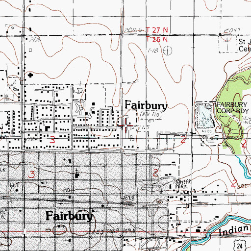 Topographic Map of Prairie Central High School, IL
