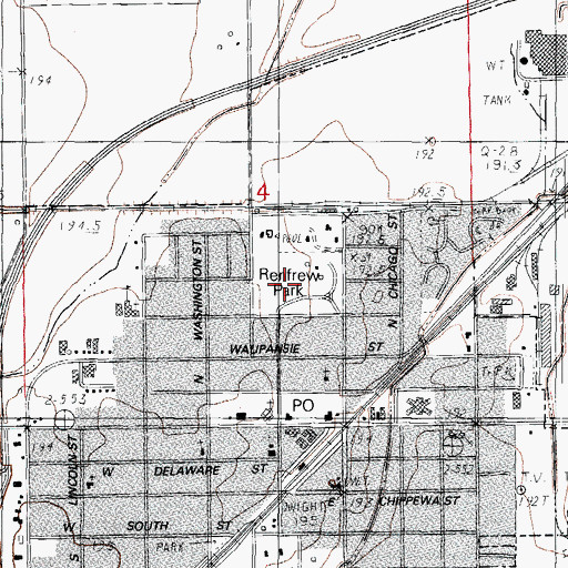 Topographic Map of Renfrew Park, IL