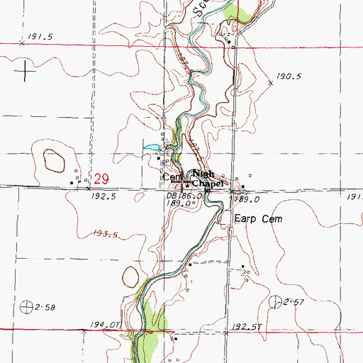 Topographic Map of Scattering Point School (historical), IL