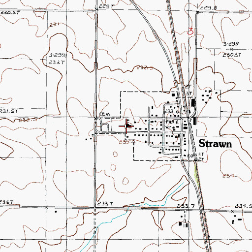 Topographic Map of Strawn High School (historical), IL