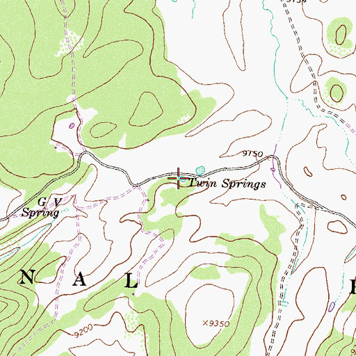 Topographic Map of Twin Springs, CO