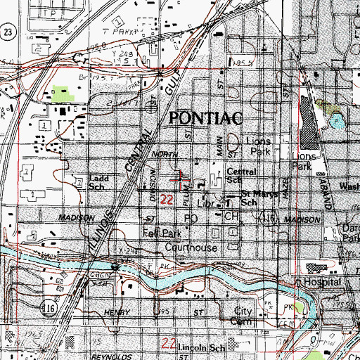 Topographic Map of Trinity Lutheran Church, IL