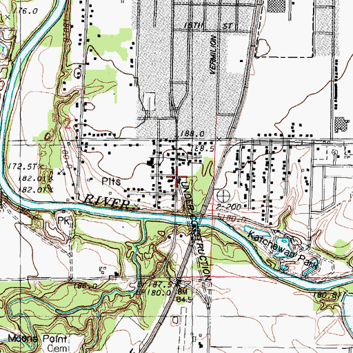 Topographic Map of Vermilion City, IL