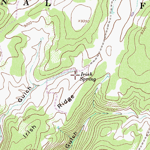 Topographic Map of Irish Spring, CO