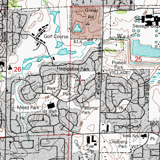 Topographic Map of Hampshire Park, IL