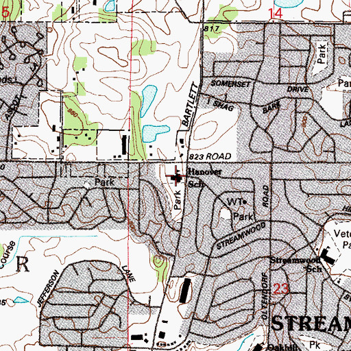 Topographic Map of Hanover Countryside Elementary School, IL