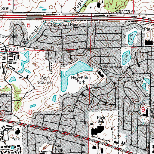 Topographic Map of High Point Park, IL