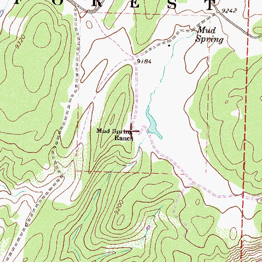 Topographic Map of Mud Spring Ranch, CO