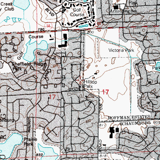 Topographic Map of Hilltop Park, IL
