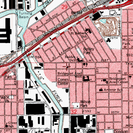 Topographic Map of Holy Cross Lutheran Church, IL