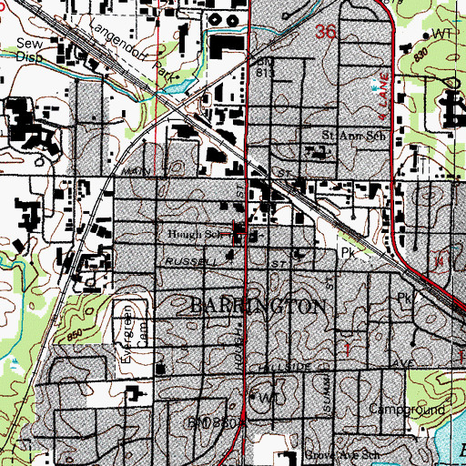 Topographic Map of Hough Street Elementary School, IL