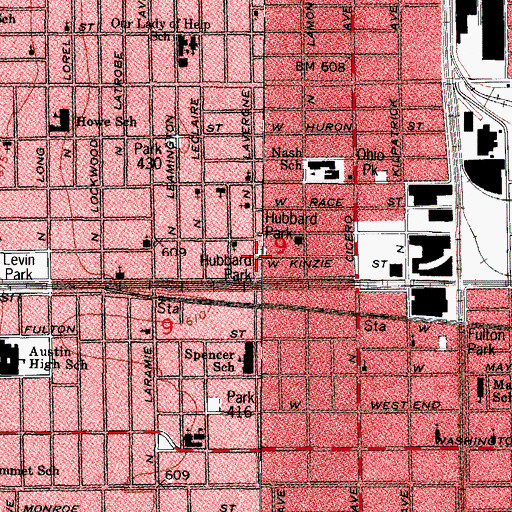 Topographic Map of Hubbard Park, IL