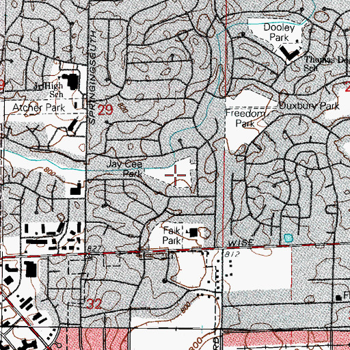 Topographic Map of Jay Cee Park, IL