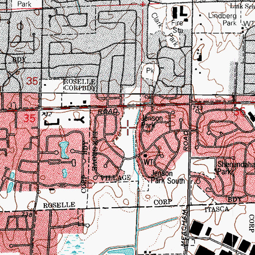 Topographic Map of Jenson Park, IL