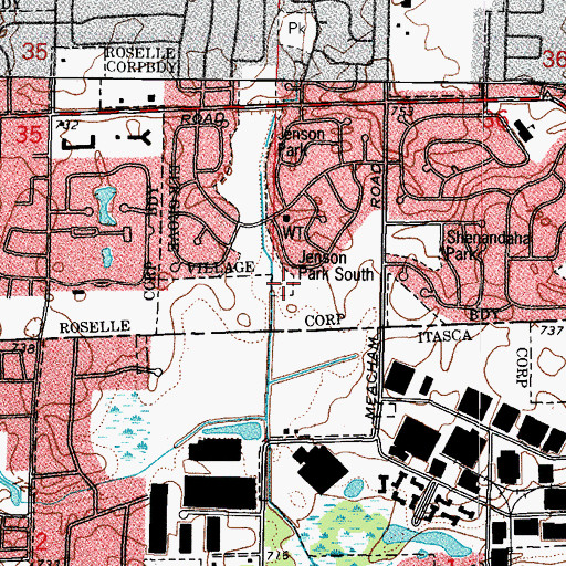 Topographic Map of Jenson Park South, IL