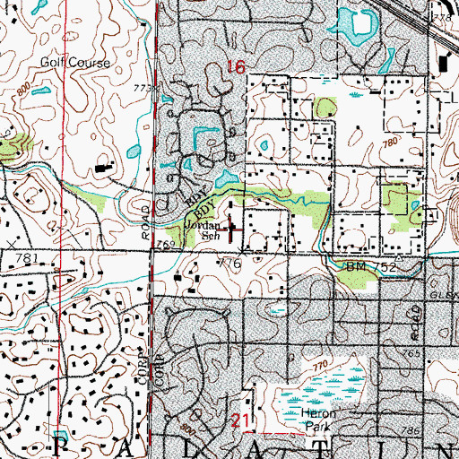 Topographic Map of Marion Jordan Elementary School, IL