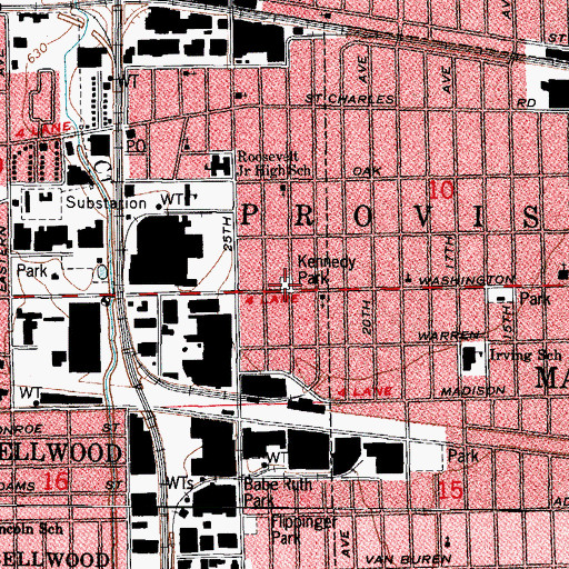 Topographic Map of Kennedy Park, IL