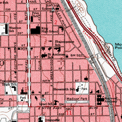 Topographic Map of Kenwood, IL