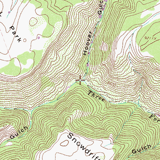 Topographic Map of Hoover Gulch, CO