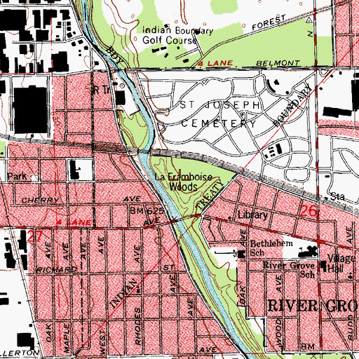 Topographic Map of LaFramboise Woods, IL