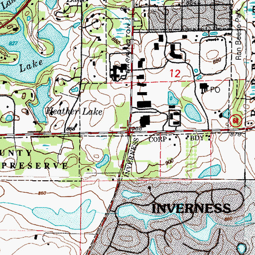 Topographic Map of Lageshulte School (historical), IL