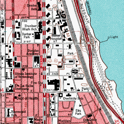 Topographic Map of Lake Meadows, IL