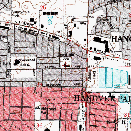 Topographic Map of Laurel Hill Elementary School, IL