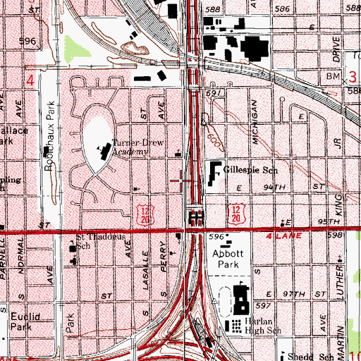 Topographic Map of Lilydale, IL