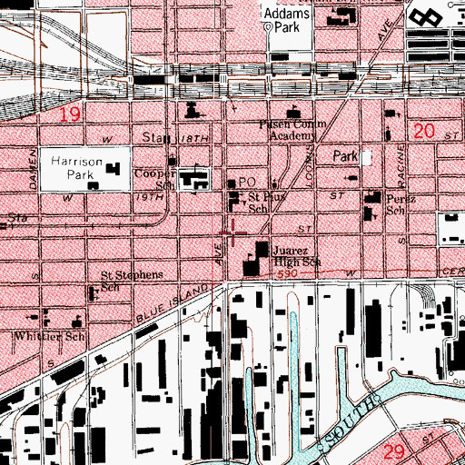 Topographic Map of Lower West Side, IL