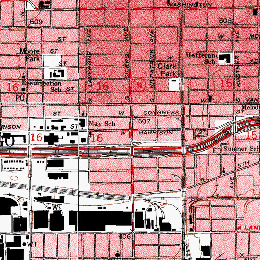 Topographic Map of Mandell, IL