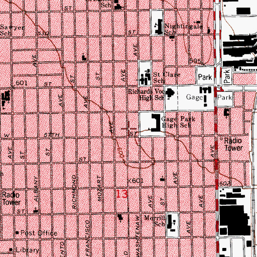 Topographic Map of Marquette Manor, IL