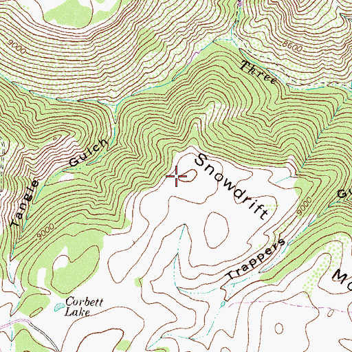 Topographic Map of Snowdrift Mountain, CO