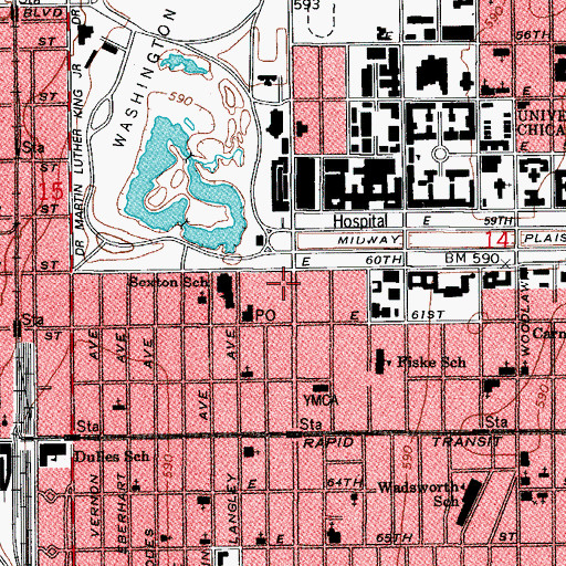 Topographic Map of Midway Gardens (historical), IL