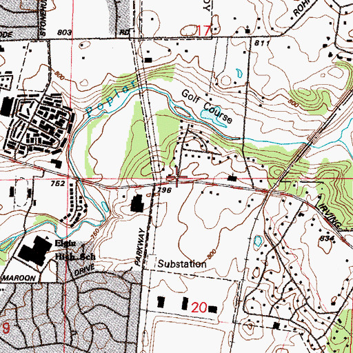 Topographic Map of Mission Chapel (historical), IL