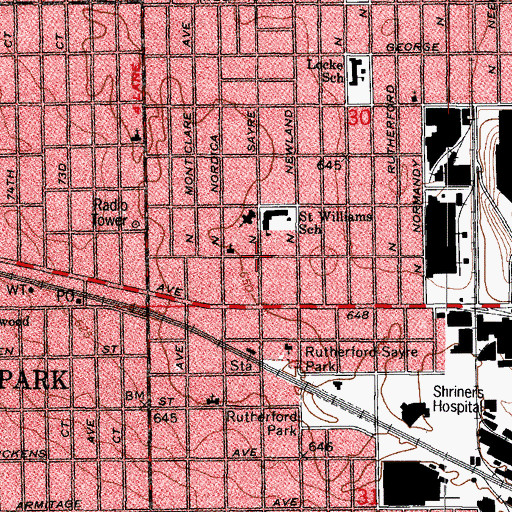Topographic Map of Montclare, IL