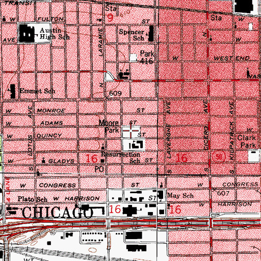 Topographic Map of Moore Park, IL