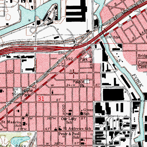 Topographic Map of Mount Pleasant, IL