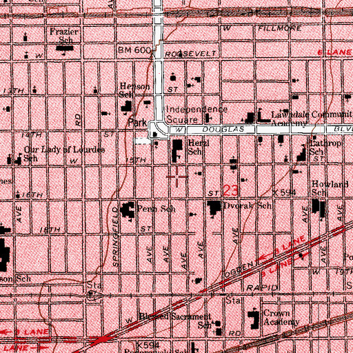 Topographic Map of North Lawndale, IL