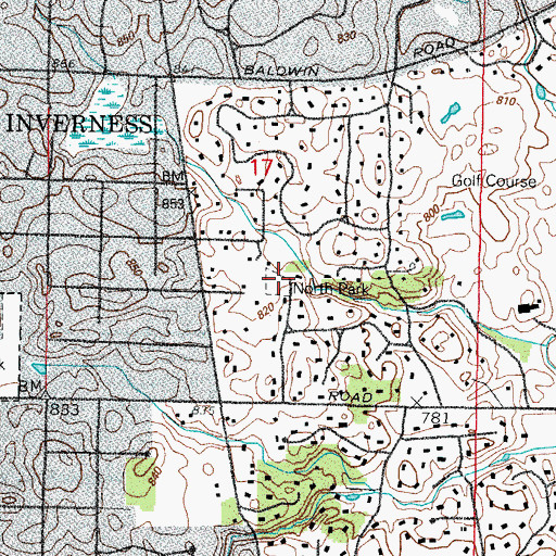 Topographic Map of North Park, IL