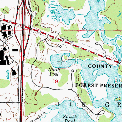 Topographic Map of North Pool, IL