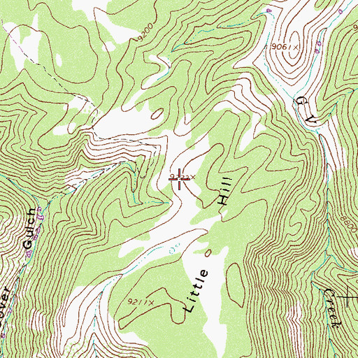Topographic Map of Little Hill, CO