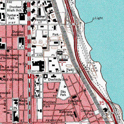 Topographic Map of Oakenwald, IL